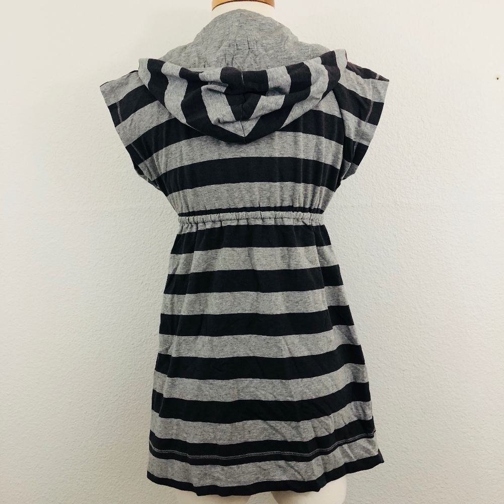 [Splendid] Striped S/S Sweatshirt Hoodie Dress - Picture 2 of 8